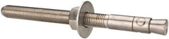 Powers Fasteners - 1" Diam, 1" Drill, 12" OAL, 2-3/4" Min Embedment Wedge Expansion Concrete Anchor - 304 Stainless Steel, Hex Nut Head, Hex Drive, 8-3/8" Thread Length - Makers Industrial Supply