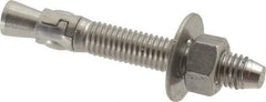 Powers Fasteners - 1/2" Diam, 1/2" Drill, 3-3/4" OAL, Wedge Expansion Concrete Anchor - 316 Stainless Steel, Hex Nut Head, Hex Drive, 2-3/8" Thread Length - Makers Industrial Supply