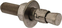 Powers Fasteners - 3/4" Diam, 3/4" Drill, 4-1/4" OAL, 1-1/4" Min Embedment Wedge Expansion Concrete Anchor - 316 Stainless Steel, Hex Nut Head, Hex Drive, 2-3/8" Thread Length - Makers Industrial Supply