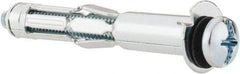 Powers Fasteners - 1/4" Screw, 7/16" Diam, 2-3/4" Long, 5/8 to 1-1/8" Thick, Sleeve Drywall & Hollow Wall Anchor - 7/16" Drill, Zinc Plated, Steel, Grade 5, Use in Concrete, & Masonry, Drywall, Plywood & Wallboard - Makers Industrial Supply