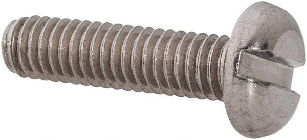 Value Collection - M4x0.70 Metric Coarse, 16mm Length Under Head Slotted Drive Machine Screw - Pan Head, Grade 18-8 Stainless Steel, Uncoated, Without Washer - Makers Industrial Supply