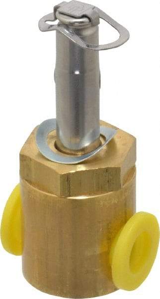 Parker - 1/4" Port, Two Way, Direct Acting, Brass Solenoid Valve - Normally Closed, 360 Max PSI, NBR Seal - Makers Industrial Supply