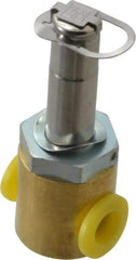 Parker - 1/4" Port, Two Way, Direct Acting, Brass Solenoid Valve - Normally Closed, 300 Max PSI, NBR Seal - Makers Industrial Supply