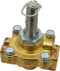 Parker - 1/2" Port, Two Way, Direct Acting, Brass Solenoid Valve - Normally Closed, 15 Max PSI, NBR Seal - Makers Industrial Supply