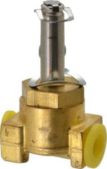 Parker - 1/8" Port, Three Way, Direct Acting, Brass Solenoid Valve - Normally Closed, 200 Max PSI, NBR Seal - Makers Industrial Supply