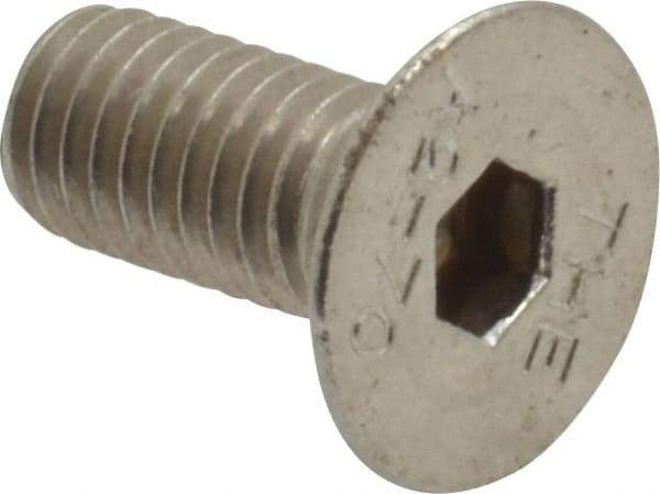 Value Collection - M5x0.80 Metric Coarse Hex Socket Drive, 90° Flat Screw - Grade 18-8 Stainless Steel, Fully Threaded, 12mm OAL - Makers Industrial Supply