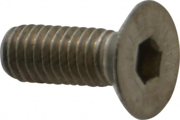 Value Collection - M6x1.00 Metric Coarse Hex Socket Drive, 90° Flat Screw - Grade 18-8 Stainless Steel, Fully Threaded, 16mm OAL - Makers Industrial Supply