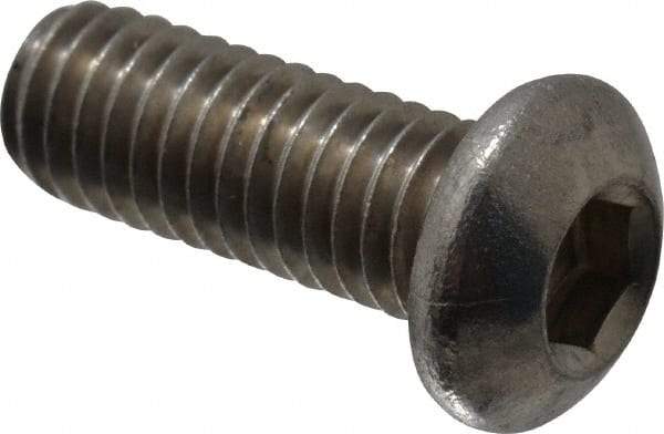 Value Collection - M6x1.00 Metric Coarse Hex Socket Drive, Button Screw - Grade 18-8 Stainless Steel, Fully Threaded, 16mm Length Under Head - Makers Industrial Supply