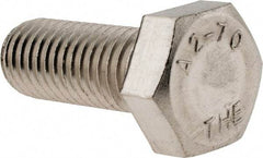 Value Collection - M12x1.75mm Metric Coarse, 30mm Length Under Head Hex Head Cap Screw - Fully Threaded, Grade 18-8 & Austenitic A2 Stainless Steel, 19mm Hex - Makers Industrial Supply