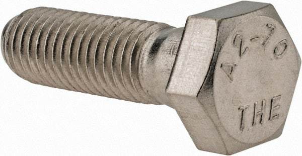 Value Collection - M12x1.75mm Metric Coarse, 40mm Length Under Head Hex Head Cap Screw - Partially Threaded, Grade 18-8 & Austenitic A2 Stainless Steel, 19mm Hex - Makers Industrial Supply