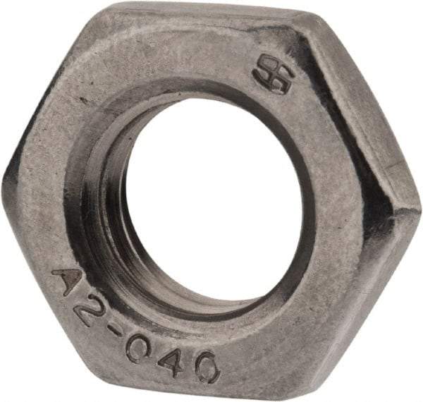 Value Collection - M12x1.75 Metric Coarse Stainless Steel Right Hand Hex Jam Nut - 19mm Across Flats, 6mm High, Uncoated - Makers Industrial Supply