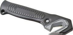 ICT - Fixed Safety Cutter - 1-3/4" Blade, Black Ergonomic Grip Handle, 2 Blades Included - Makers Industrial Supply