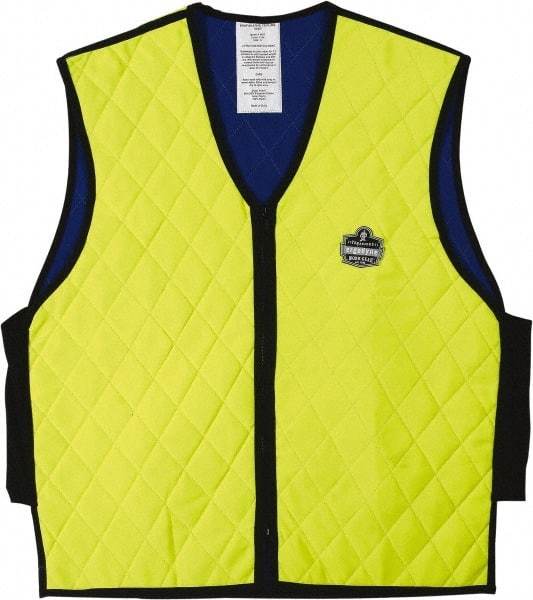 Ergodyne - Size M, Lime Cooling Vest - 36 to 38" Chest, Zipper Front, Nylon - Makers Industrial Supply