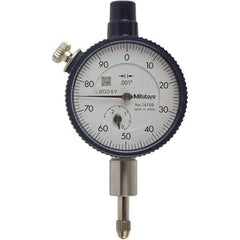 Mitutoyo - 1/4" Range, 0-100 Dial Reading, 0.001" Graduation Dial Drop Indicator - 40mm Dial, 0.1" Range per Revolution, 0.001" Accuracy, Revolution Counter - Makers Industrial Supply