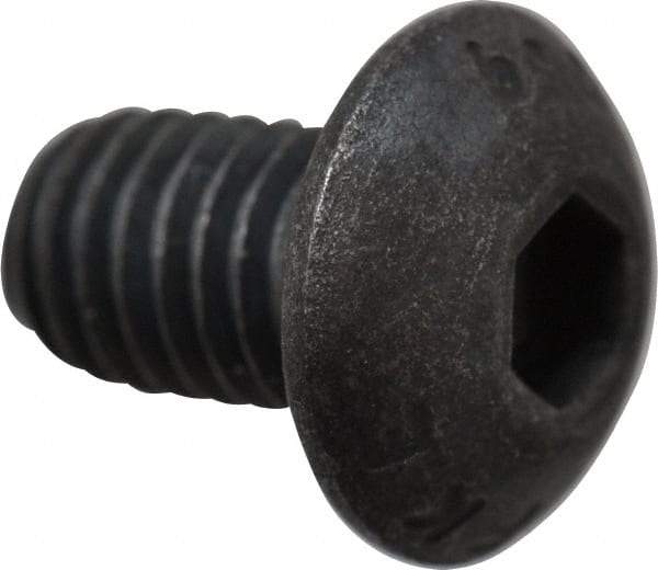 Value Collection - M5x0.80 Metric Coarse Hex Socket Drive, Button Screw - Grade 10.9 Alloy Steel, Black Oxide Finish, Fully Threaded, 8mm Length Under Head - Makers Industrial Supply