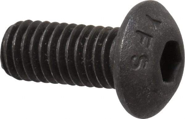 Value Collection - M5x0.80 Metric Coarse Hex Socket Drive, Button Screw - Grade 12.9 Alloy Steel, Black Oxide Finish, Fully Threaded, 12mm Length Under Head - Makers Industrial Supply