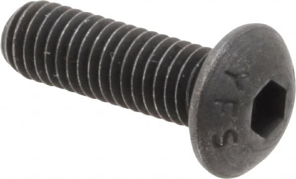 Value Collection - M5x0.80 Metric Coarse Hex Socket Drive, Button Screw - Grade 12.9 Alloy Steel, Black Oxide Finish, Fully Threaded, 16mm Length Under Head - Makers Industrial Supply