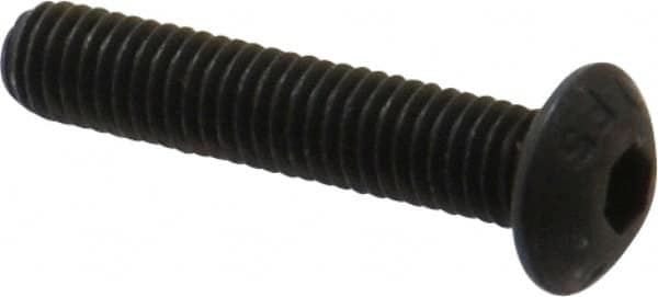 Value Collection - M5x0.80 Metric Coarse Hex Socket Drive, Button Screw - Grade 12.9 Alloy Steel, Black Oxide Finish, Fully Threaded, 25mm Length Under Head - Makers Industrial Supply