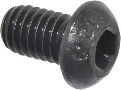 Value Collection - M6x1.00 Metric Coarse Hex Socket Drive, Button Screw - Grade 12.9 Alloy Steel, Black Oxide Finish, Fully Threaded, 10mm Length Under Head - Makers Industrial Supply