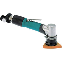 Dynabrade - 15,000 OPM, 20 CFM Air Consumption, Right Angle Air Orbital Sander - Triangular & Tear Drop Pad, 1/4 NPT Inlet - Makers Industrial Supply