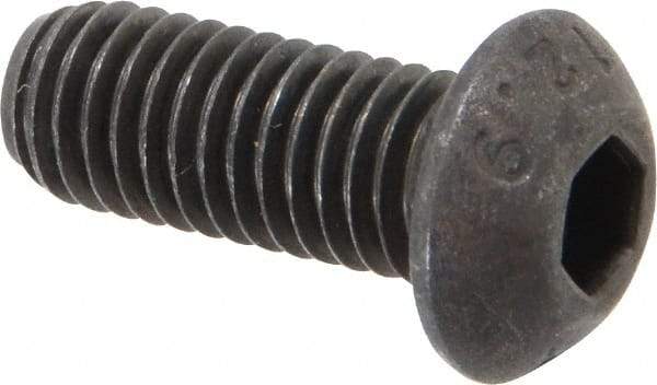 Value Collection - M8x1.25 Metric Coarse Hex Socket Drive, Button Screw - Grade 12.9 Alloy Steel, Black Oxide Finish, Fully Threaded, 20mm Length Under Head - Makers Industrial Supply