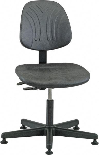 Bevco - 15 to 20" High Adjustable Chair - 23" Wide x 23" Deep, Polyurethane Seat, Black - Makers Industrial Supply