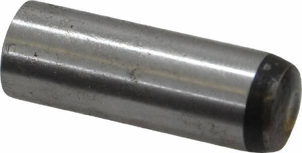 Value Collection - 8mm Diam x 24mm Pin Length Grade 8 Alloy Steel Precision Dowel Pin - Bright Finish, 1 Rounded End - Makers Industrial Supply