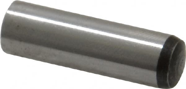 Value Collection - 8mm Diam x 28mm Pin Length Grade 8 Alloy Steel Precision Dowel Pin - Bright Finish, 1 Rounded End - Makers Industrial Supply