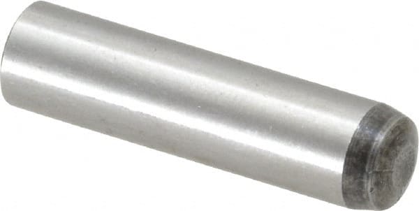 Value Collection - 8mm Diam x 32mm Pin Length Grade 8 Alloy Steel Precision Dowel Pin - Bright Finish, 1 Rounded End - Makers Industrial Supply