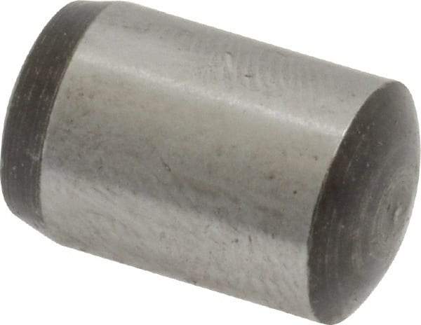 Value Collection - 10mm Diam x 16mm Pin Length Grade 8 Alloy Steel Precision Dowel Pin - Bright Finish, 1 Rounded End - Makers Industrial Supply