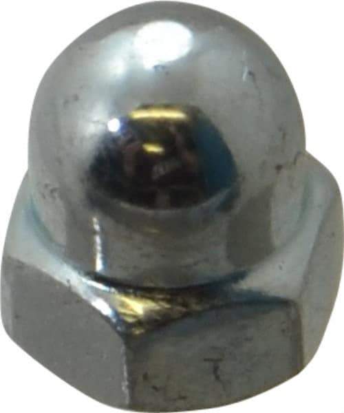 Value Collection - M4x0.7 7mm Width Across Flats, Zinc Plated, Steel Acorn Nut - 8mm Overall Height, Grade 2, DIN 1587 - Makers Industrial Supply