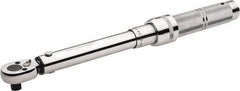 Paramount - 3/8" Drive Micrometer Type Ratchet Head Torque Wrench - 5.4 N/m to 27 N/m Torque, 12" OAL, 1 Ft/Lb Graduation - Makers Industrial Supply