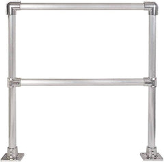 Hollaender - 4' Long x 42" High, Aluminum Straight Railing - 1.9" Pipe, Includes 2 Sub Assembled Posts, 2 Horizontal Rails, Bag with 2 Flanges, Instructions, Assembly Tool - Makers Industrial Supply