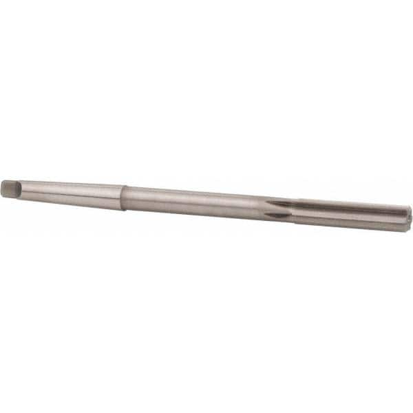 Chucking Reamer: 23/32″ Dia, 9″ OAL, 2-1/4″ Flute Length, Morse Taper Shank, High Speed Steel 8 Flute, RH