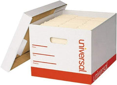 UNIVERSAL - 1 Compartment, 12 Inch Wide x 15 Inch Deep x 10 Inch High, File Storage Box - Paper, White - Makers Industrial Supply