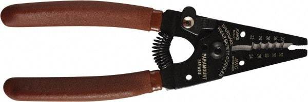 Paramount - 30 to 22 AWG Capacity Wire Stripper - 6" OAL, Plastic Dipped Handle - Makers Industrial Supply