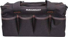 Paramount - 16 Pocket Black & Brown Polyester Tool Bag - 14" Wide x 5-1/2" Deep x 6" High - Makers Industrial Supply