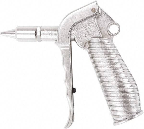 Value Collection - 230 Max psi Quiet Safety Nozzle Pistol Grip Blow Gun - 1/4 NPT Inlet, Chrome Plated Aluminum - Makers Industrial Supply