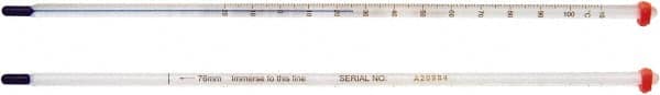 H-B Instruments - -1 to 101°C, Organic Filled Precision Thermometer - 24 Inch Immersion Length - Makers Industrial Supply