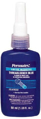 Permatex - 50 mL Bottle, Blue, Medium Strength Liquid Threadlocker - Series 243, 24 hr Full Cure Time, Hand Tool Removal - Makers Industrial Supply