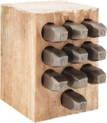 C.H. Hanson - 10 Piece, 1/4" Character Steel Stamp Set - Double Digit Figures, Double Digits - Makers Industrial Supply