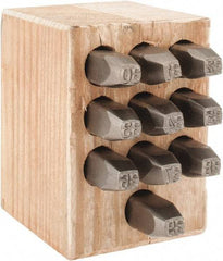 C.H. Hanson - 10 Piece, 1/4" Character Steel Stamp Set - Double Digit Figures, Double Digits - Makers Industrial Supply