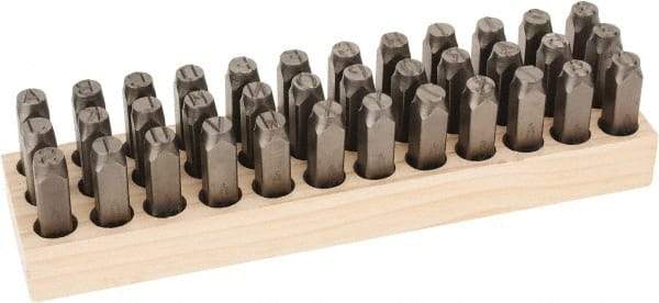 C.H. Hanson - 36 Piece, 1/2" Character Steel Stamp Set - Letters & Figures, Standard - Makers Industrial Supply