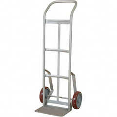 Wesco Industrial Products - 600 Lb Capacity 48" OAH Hand Truck - 7-1/2 x 14" Base Plate, Swept Back, Continuous Handle, Stainless Steel, Polyurethane Wheels - Makers Industrial Supply