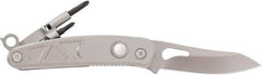 Coast Cutlery - 3" Blade, 7.2" OAL, Partially Serrated Multi-Blade Knife - 4.2" Closed Length, Stainless Steel - Makers Industrial Supply