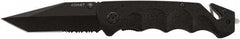 Coast Cutlery - 3-1/4" Blade, 8.12" OAL, Partially Serrated Multi-Blade Knife - 4.87" Closed Length, Aluminum - Makers Industrial Supply