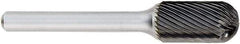 OSG - 3/4" Cut Diam, 1/4" Shank Diam, Cylinder with Radius Head Fluted Cut Burr - Carbide, Radius End, 1" LOC, 2" OAL - Makers Industrial Supply