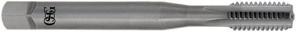 OSG - M10x1.50 Metric Coarse 4 Flute Bright Finish Solid Carbide Straight Flute Machine Tap - Bottoming, Right Hand Thread, 75mm OAL, 32mm Thread Length, H4 Limit, Oversize - Exact Industrial Supply