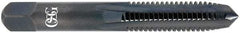 OSG - 1-12 UNF 3B 4 Flute TiCN Finish High Speed Steel Straight Flute Standard Hand Tap - Taper, Right Hand Thread, 5-1/8" OAL, 2-1/2" Thread Length, H4 Limit, Oversize - Makers Industrial Supply