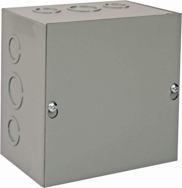 nVent Hoffman - Steel Junction Box Enclosure Screw Flat Cover - NEMA 1, 6" Wide x 6" High x 4" Deep - Makers Industrial Supply